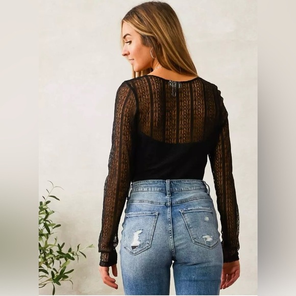 Willow + Root Black Lace Bodysuit Size S - Picture 4 of 12